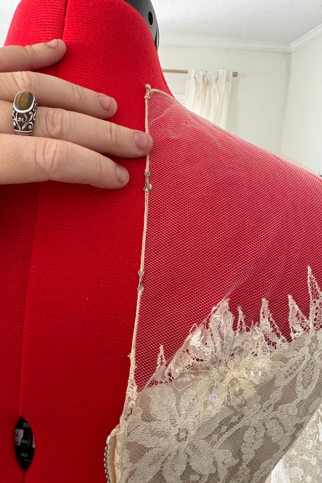 1950's Sweetheart Illusion Top Wedding Dress