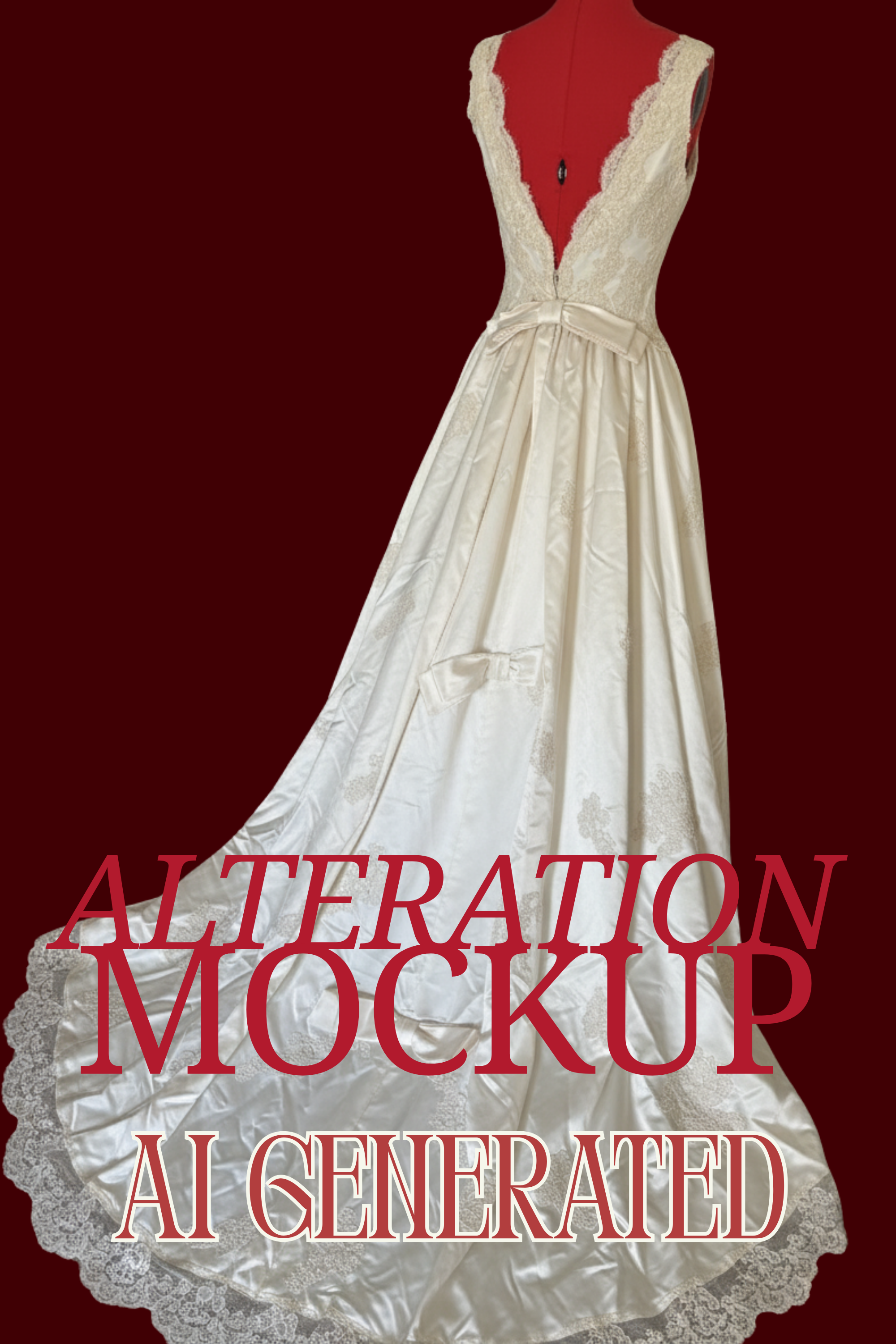 Union Made Vintage Basque Waist Wedding Dress, Cinderella Bridal Gown, Lace and Silk Wedding Dress with long train, Wedding Dress with Bows