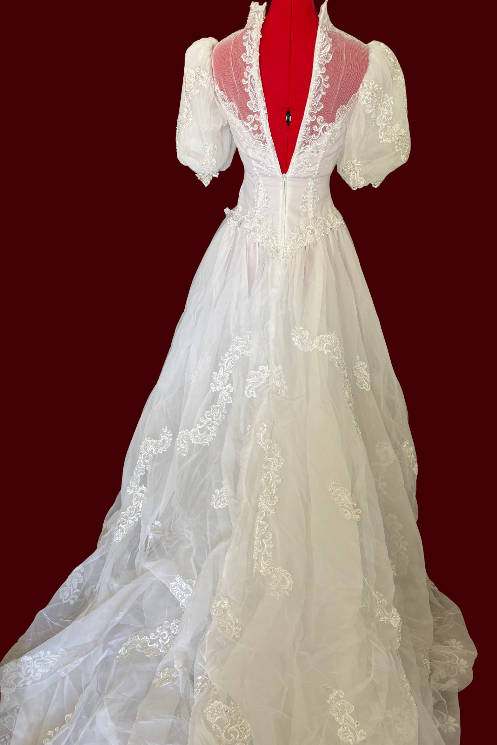 long sleeve cinderella wedding dress DP423